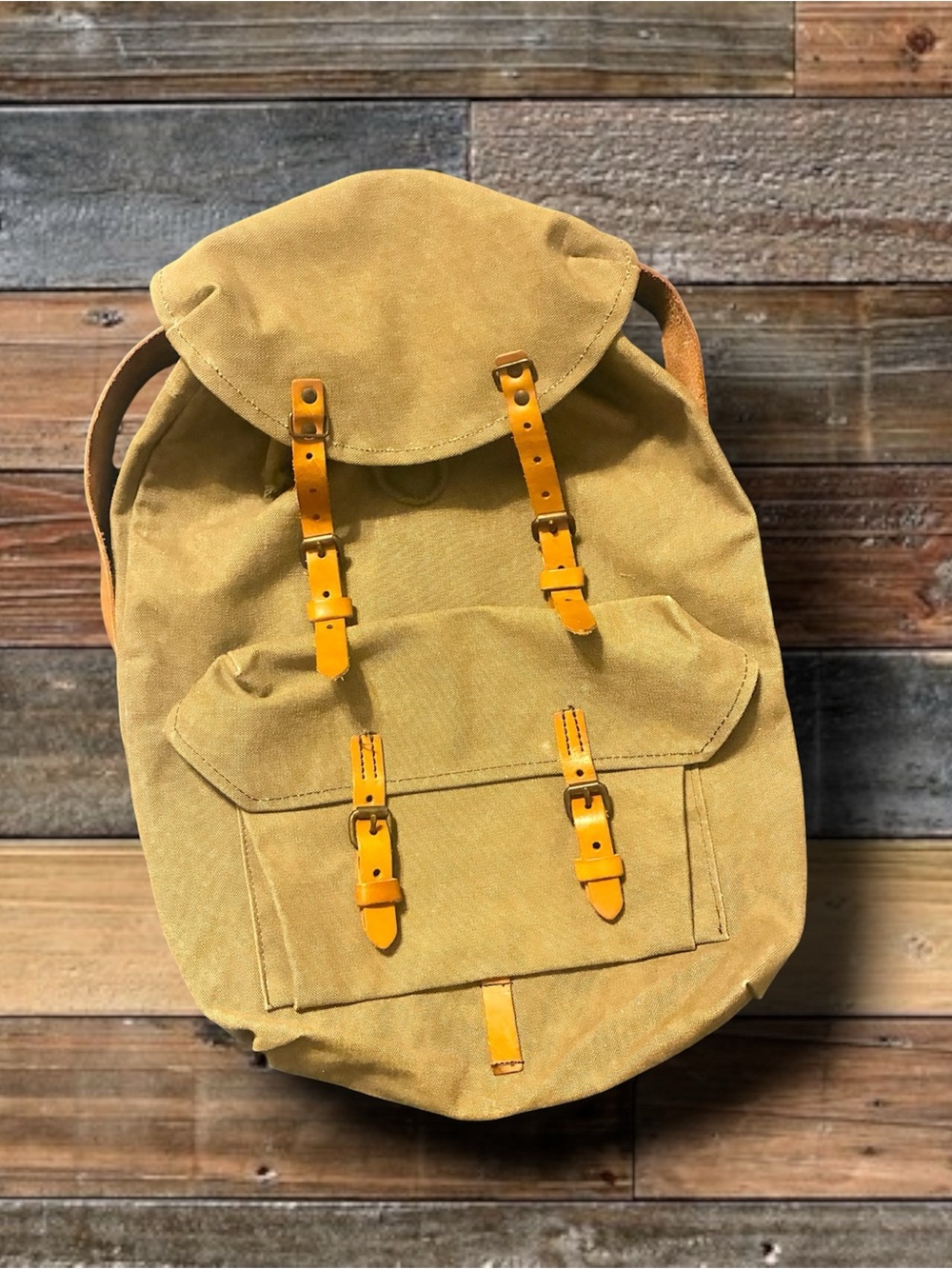 **NWOT** J. PETERMAN COMPANY HEAVY CANVAS/ LEATHER BACKPACK